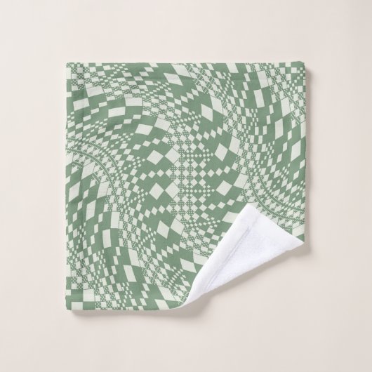 Chèques déformées en vert (Gant de toilette)