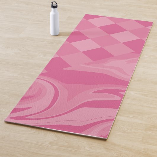 Cheques en Swirls - Roze Yogamat (In situ)