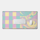 Chèques et perles Pastel Rose, Jaune, Violet & Ver (Clavier et souris)