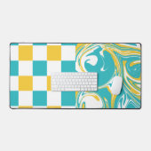 Chèques et permules en Turquoise, Jaune et Blanc (Clavier et souris)