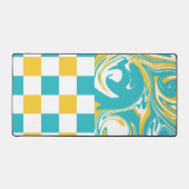 Chèques et permules en Turquoise, Jaune et Blanc (Recto)