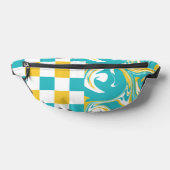 Chèques et permules en Turquoise, Jaune et Blanc (Poser)