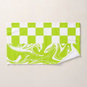 Chèques et permules en vert et blanc de chaux (Serviette à main)