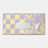 Chèques et tourbillons - Pastel Jaune et Violet (Clavier et souris)