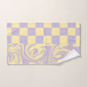 Chèques et tourbillons - Pastel Jaune et Violet (Serviette à main)