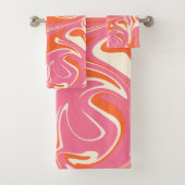 Chèques et tourbillons - rose, orange et crème (En situation)