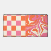 Chèques et tourbillons - rose, orange et crème (Recto)