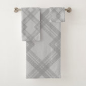 Chèques gris foncé et clair croisés Bain Tow (En situation)