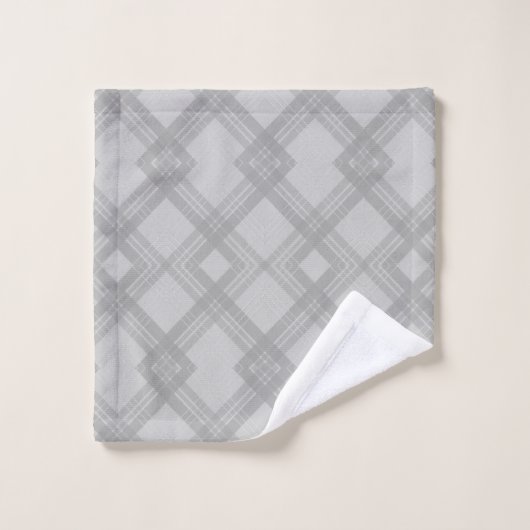 Chèques gris foncé et clair croisés Bain Tow (Gant de toilette)