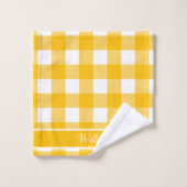 Chèques modernes de buffles jaune ambre (Gant de toilette)