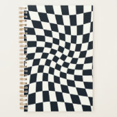 Chèques noires rétro en blanc déformées À damiers (Devant)