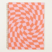 Chèques Retro Pastel Peach Checks Warped Checkerbo (Devant)