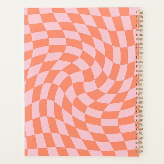 Chèques Retro Pastel Peach Checks Warped Checkerbo (Dos)