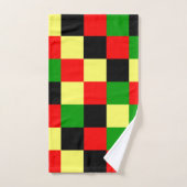 Chèques rouges, jaunes, noirs et verts (Serviette à main)