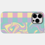 Cheques & Swirls Pastel Roze, Geel, Paars en groen Case-Mate iPhone Case (Achterkant (horizontaal))