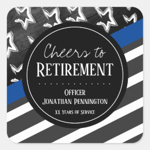 Cheques to Retirement Police Officer Vierkante Sticker