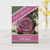 Cher ami carte d'anniversaire personnalisée (Fleur jaune)