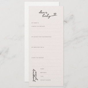 Cher bébé — Baby shower de voeux + carte de prédic