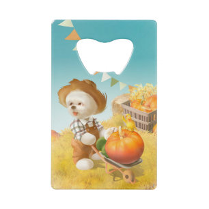 Cher fermier chien avec Citrouille