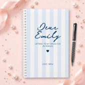 Cher Journal de deuil de fille à rayures bleues