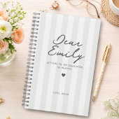 Cher Journal de deuil de fille en rayure grise