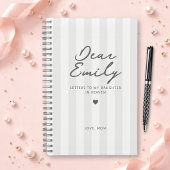 Cher Journal de deuil de fille en rayure grise