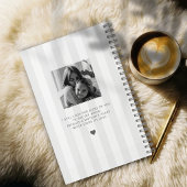 Cher Journal de deuil de fille en rayure grise