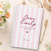 Cher Journal de deuil de fille en rayure rose