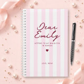 Cher Journal de deuil de fille en rayure rose