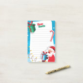 Cher Père Noël Cadeau Canne à Sucre Post-It Notes (Sur un bureau)