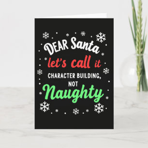 Cher Père Noël Carte de Noël Construction du Carac