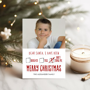 Cher Père Noël Carte de Vœux Photo de Fêtes Vilain