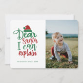 Cher Père Noël... Carte photo de Noël Funny (Devant)