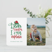 Cher Père Noël... Carte photo de Noël Funny (Debout devant)