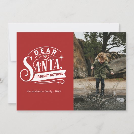 Cher Père Noël... Carte photo de Noël Funny (Devant)