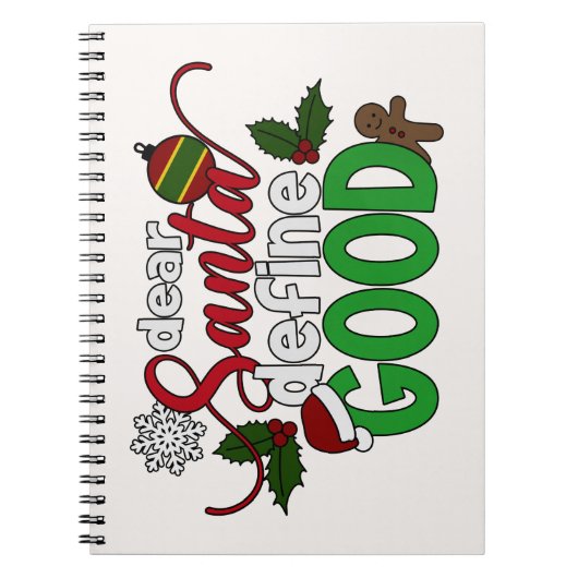 Cher Père Noël définir bon Noël | CARNET (Devant)