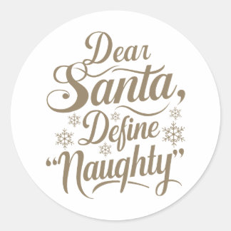 Cher Père Noël Définir Naughty autocollant