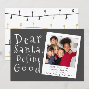 Cher Père Noël Définir une bonne carte de Noël