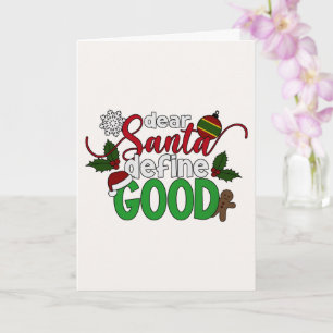 Cher Père Noël Définissez un Bon Noël Carte de v
