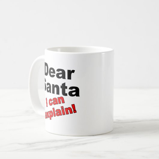 Cher Père Noël drôle Mug (Devant gauche)