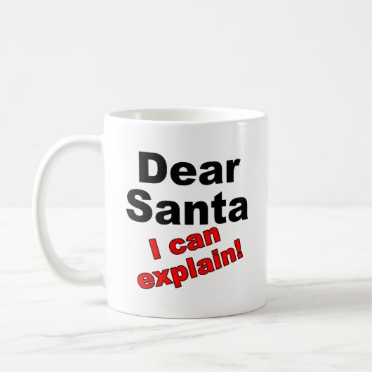 Cher Père Noël drôle Mug (Gauche)