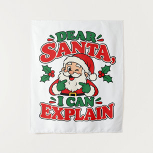 Cher Père Noël, Je Peux Expliquer Tapisserie Plate