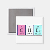 Cher periodiek table name magnet magneet (Voorkant / Achterkant)