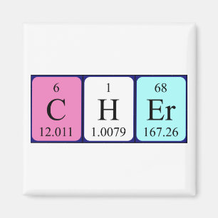 Cher periodiek table name magnet magneet