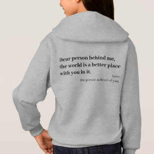 Cher personne derrière moi sweat à capuche