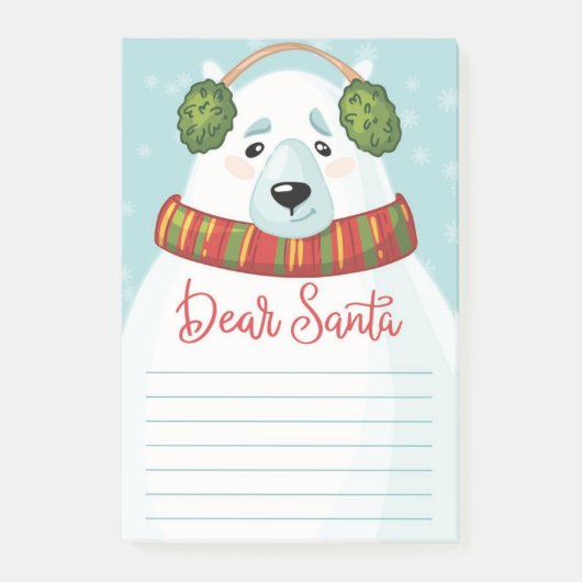 Cher Santa Post-It Notes ours polaire (Devant)