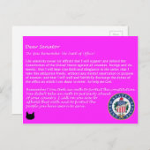 Cher sénateur - Serment de fonction Carte postale  (Devant / Derrière)