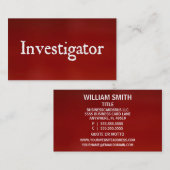 Chercheur Bright Red Carte de visite (Devant / Derrière)