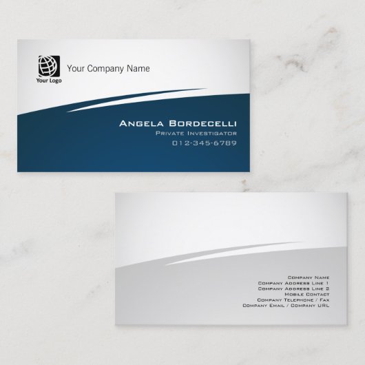 Chercheur privé Carte de visite Simple Zig Zag (Devant / Derrière)