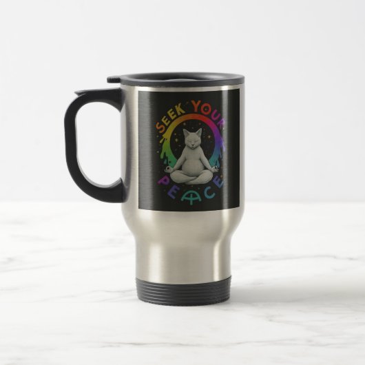 "Cherchez votre paix" Travel Coffee Mug (Gauche)